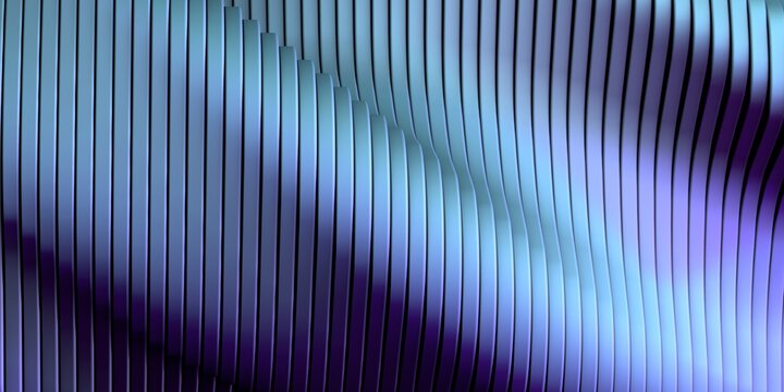 Modern organic architecture detail. Futuristic metal Building. Art banner background with abstract curved shapes. 3D rendering