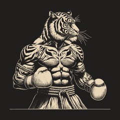 Tiger Muay Thai Boxer: Fierce Determination in the Ring.