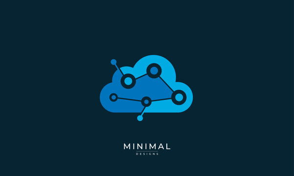Cloud Technology Logo &ndash; Data Network Digital Computing Connection Icon