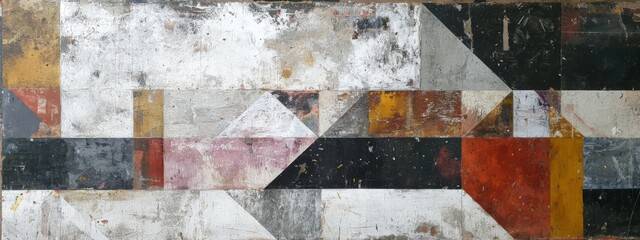 Fototapeta premium Weathered Wall with Layered Tape Marks from Years of Photoshoots in Diverse Colors and Textures