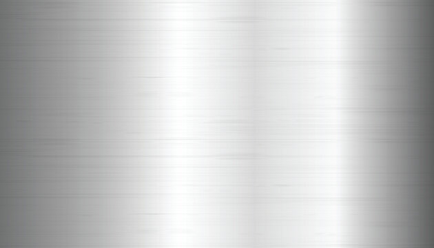 Metal background of brushed steel plate with reflections Iron plate and shiny