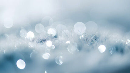 Naklejka premium Close-Up Water Droplets on Glass with Cool Blue Bokeh Light – Abstract Texture for Nature, Mood, and Creative Design Backgrounds