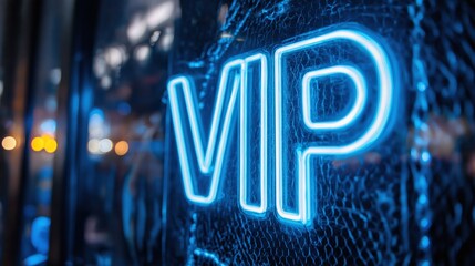 Neon VIP Sign at Exclusive Club Entrance