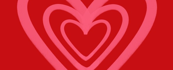 Hand drawn heart tonnel background for Valentine's Day, Weddings and Mother's Day. Celebration card design, wallpaper.