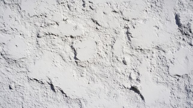 Close-up texture of a rough, uneven, and weathered white painted concrete wall surface.