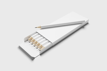Blank pencils box for mockup - 3D Illustration