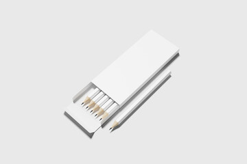 Blank pencils box for mockup - 3D Illustration