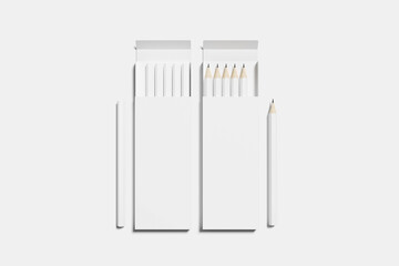 Blank pencils box for mockup - 3D Illustration