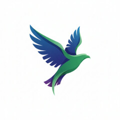Fototapeta premium Stylized Colorful Bird in Flight Logo Design
