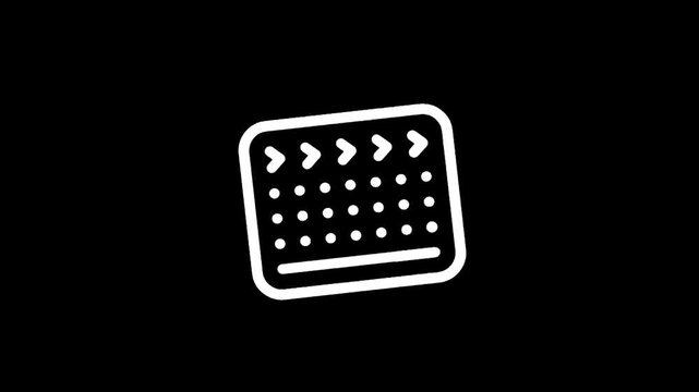 Simple white icon of a birth control pill pack on a black background