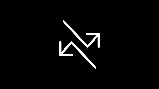 Abstract white arrows indicating opposite directions on a black background