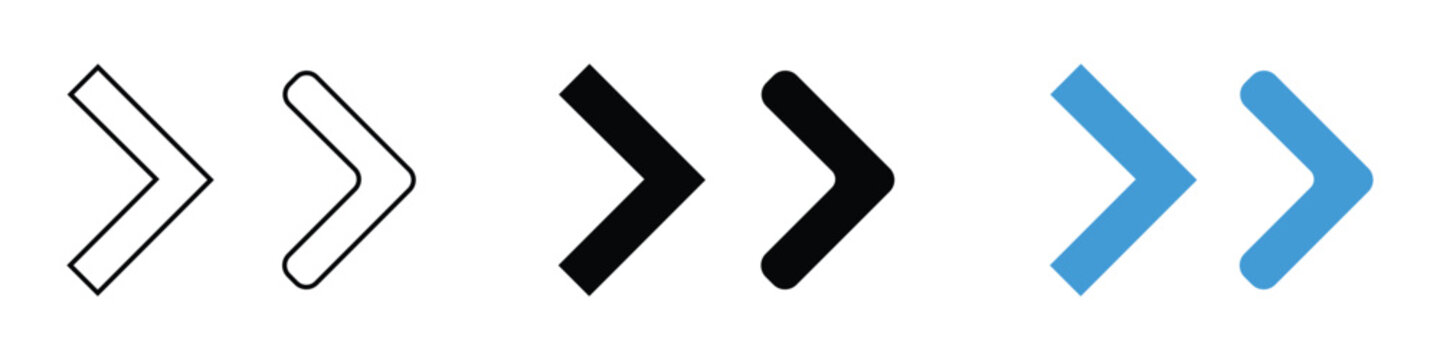 Arrow icon set vector. navigation and fast forward function symbol. vector illustration.