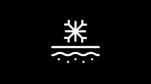 Abstract icon representing cold therapy and skin regeneration with snowflake and layers