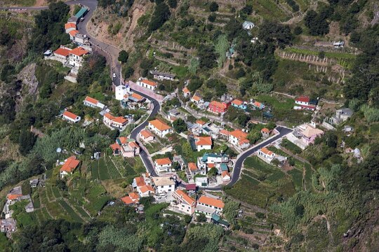 Nun's Valley, Curral das Freiras, view from Miradouro do Paredao, Madeira, Portugal