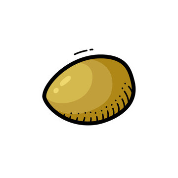 Simple cartoon illustration of a single golden egg with a black outline and subtle shading on a white background.