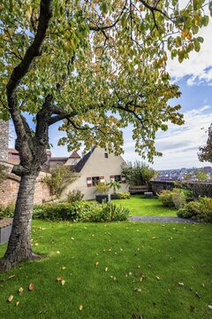 Merian Garden at the Kaiserburg, Old Town, Nuremberg, Middle Franconia, Bavaria, Germany