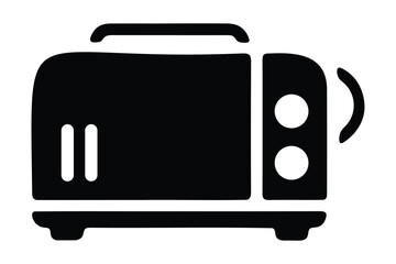 Toaster Icon of Kitchen Electric Bread Toaster and Household Cooking Appliance Silhouette
