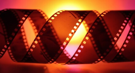 Film Strip Helix Nostalgic Dreams in Amber Light.