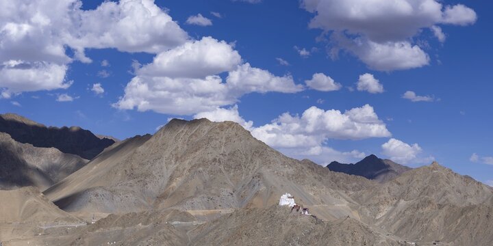 Namgyal Tsemo Gompa Monastery on Tsenmo Hill, a vantage point over Leh, Ladakh, Jammu and Kashmir, India