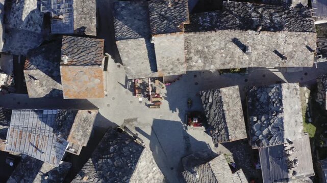 Drone Village de France en pierre montagne Bonneval sur Arc
