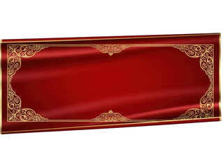 Elegant red certificate border isolated on transparent background