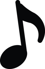 Black sixteenth note symbol on white background music