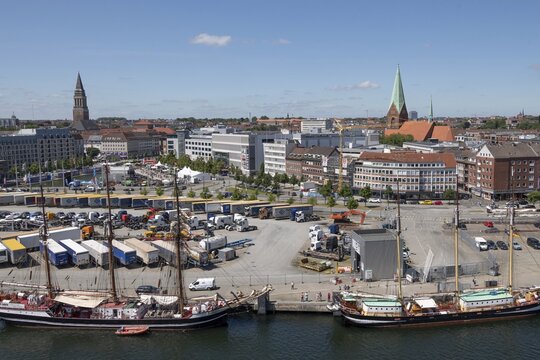 Inner fjord, fjord, sailing ships, quay, Kiel, Schleswig-Holstein, Germany
