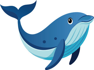 Obraz premium Whale vector illustration isolated on transparent background