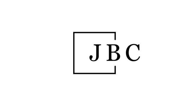 Monogram JBC inside a square frame on a white background letters alphabet