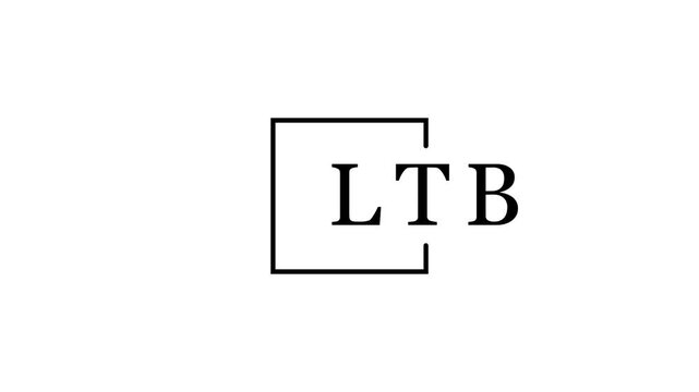 Monogram LTB inside a square frame on a white background letters alphabet