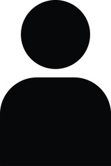 Black silhouette of a single person icon on a white background
