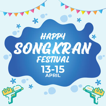 songkran vertical poster template