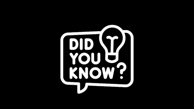 Did you know? speech bubble with a lightbulb icon and dots on a black background