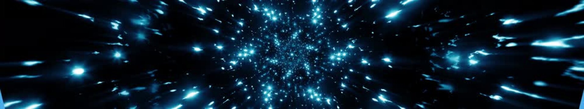 looped space tunnel | blue background with particles | widescreen