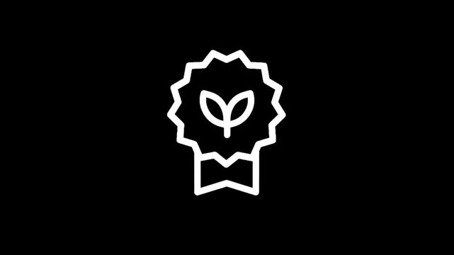 Eco-friendly award icon with a green sprout symbolizing sustainability and growth