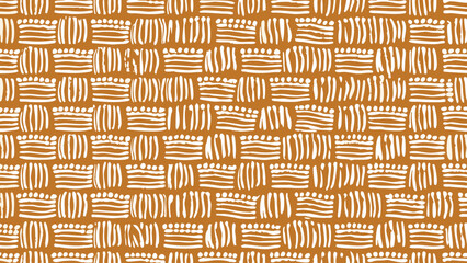 Vibrant orange and white woven texture pattern background with horizontal and vertical lines