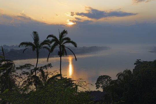 Beautiful view over Madre de Dios River at sunset, Puerto Maldonado, Peru