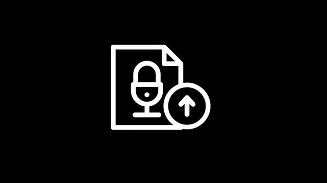 Audio file upload icon with microphone and upward arrow symbol
