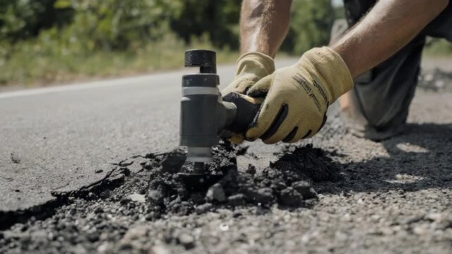 Repairing Asphalt Cracks on Rural Roads with Specialized Equipment and Expertise
