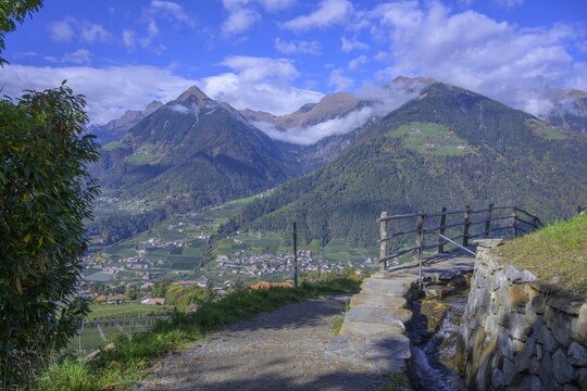 Pub facility at the Schenner Waalweg, Schenna, South Tyrol, Italy