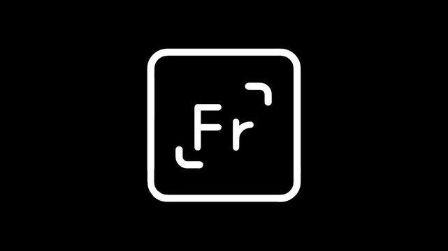 Periodic table element Francium symbol Fr with atomic number 87