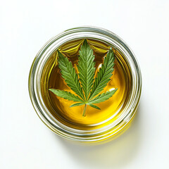 cannabis oil in a glass jar.