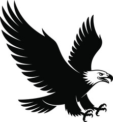 Obraz premium Majestic eagle in flight with outstretched wings and sharp claws