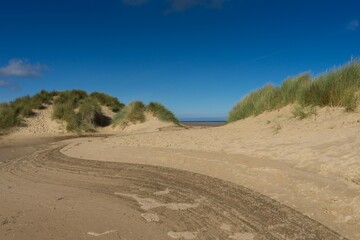 Gap in the Dunes at Holkham Beach, North Norfolk, England