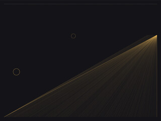 Saturn's rings and moons in deep space, minimalist black and gold color palette with textured design © MDMotiur