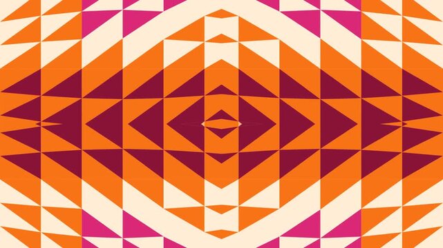 Vibrant Geometric Pattern Loop with Triangles and Diamonds in Warm Tones.