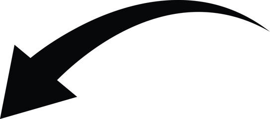 Black Curved Arrow Pointing Downwards Keywords: arrow, black, down, pointing, curve, direction