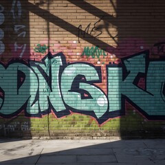 Naklejka premium graffiti on a brick wall