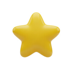 Bright yellow star isolated on transparent background
