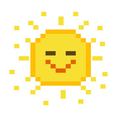 Cute Happy Smiling Sun Pixel